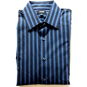 Velcro® Adapted Blues Blacks Stripe No Pocket Long Sleeve Shirt