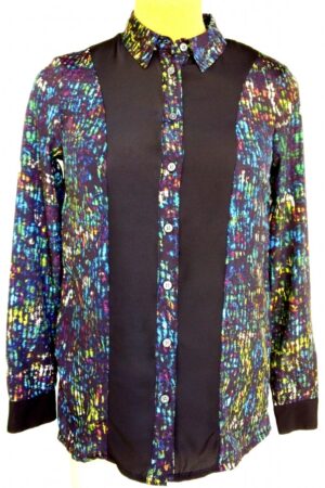 Velcro Adapted Rio Inspired Blouse Nightshades/Black Long Sleeve